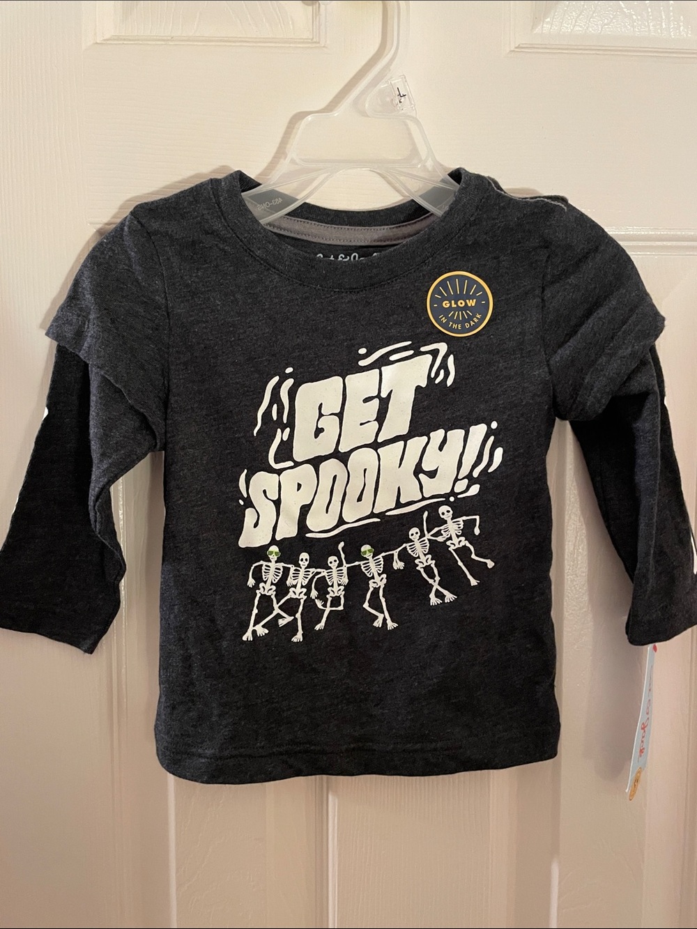 Get Spooky! Kids Long-Sleeve Graphic Tee - Black NWT Halloween 12mon